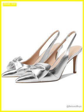 Womens Slingback Stiletto Heels Pointed Toe Bow Detail Pumps